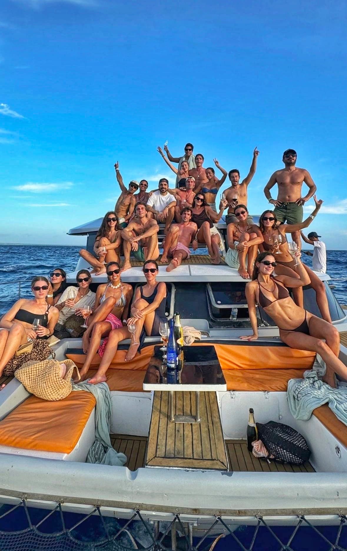 Group of creators on a yacht group trip