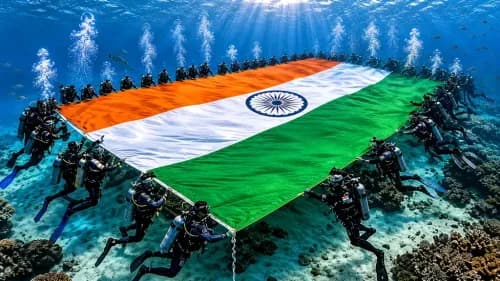 India Makes History: 200+ Divers Unfurl Giant Tricolour Underwater in Andaman Islands, Eyes Guinness World Record